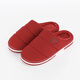 漂步防水棉拖鞋男女冬羽絨布情侶家居鞋包跟保暖棉拖防滑厚底加絨拖鞋 酒紅色 40-41 建議38-39碼穿