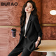 BUTAO小西裝外套女套裝新款小個子通勤百搭休閑職業(yè)西服 黑色(西裝) 2XL