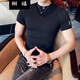 栩禧夏季短袖男純色彈力緊身t恤時(shí)尚潮牌型男硬漢風(fēng)圓領(lǐng)打底衫發(fā)型師 黑色 XL