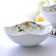 匯格盤子深菜盤炒菜湯盤飯盤沙拉深盤加深款四方翹角四角簡約陶瓷家用 翹角盤【白玉蘭】 1個 6英寸
