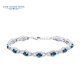 GEM STONE KING倫敦藍托帕石手鏈女銀9.65克拉彩色寶石簡(jiǎn)約時(shí)尚送女友七夕禮物
