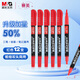 晨光(M&G)文具 紅色粗細(xì)雙頭記號(hào)筆 防水馬克筆油性筆 兒童學(xué)生勾線筆升級(jí)加量 辦公用品12支APMU2831C
