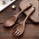 onlycook兩用沙拉叉勺一體家用木質(zhì)木頭湯勺拌攪勺日式木制大勺子 沙拉叉+沙拉勺/各1個(gè)