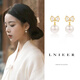 LnieerS925銀針珍珠蝴蝶結耳環(huán)女2025年新款輕奢耳釘小眾設計高級感耳飾 珍珠蝴蝶結銀耳環(huán)【925銀針】
