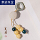 默研（MOYAN）白玉綠菩提跑環(huán)配飾墨綠色流蘇漸變蓮花手持穗子手串DIY吊穗吊墜