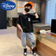 迪士尼（Disney）兒童裝男童夏裝套裝2025新款夏季男孩中大童薄款運動夏款酷帥氣潮 黑色 150cm