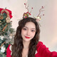 企米 圣誕帽 圣誕發(fā)箍圣誕裝飾圣誕節(jié)麋鹿發(fā)箍森系小鹿角頭箍發(fā)光發(fā)夾 圣誕森系精靈發(fā)箍1個裝