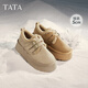 他她（TATA）復(fù)古厚底勃肯鞋女鞋加絨保暖單鞋毛毛鞋雪地靴冬WDX24DM4 黃棕（仿毛里） 37