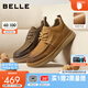 百麗高幫休閑工裝鞋男2025冬季新牛皮革復(fù)古潮搭板鞋A2184DM5 黃棕-單里 42 (260mm)