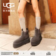 UGG秋季女士休閑舒適純色厚底雪地靴煙囪時(shí)尚切爾西短靴 1134526 GREY | 灰色 37