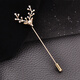 海雯妮 飾品胸針女胸花別針 可愛(ài)小鹿一字胸針插針式簡(jiǎn)約西服外套開(kāi)衫扣針配飾裝飾 香檳金色