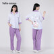 tutuanna春夏睡衣女 家居服卡通純色純棉兩件套家居服 051718-46紫色 均碼
