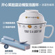 瓷航開心家族桶型陶瓷泡面杯泡面碗帶蓋快餐杯學(xué)生成人飯碗飯盒大飯缸 藍(lán)邊笑臉桶型泡面杯，送藍(lán)色餐具