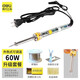 得力（deli）恒溫電烙鐵家用電子維修可調(diào)溫電洛鐵焊錫錫焊焊接工具電焊筆 60W外熱式可調(diào)溫電烙鐵升級套餐