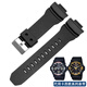 【JD物流】適用卡西歐GA/GAS-150/200/201/300/310 GAW-100B手表帶 黑色 16mm