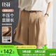 歐莎（OSA）卡其色西裝短褲女夏裝2025新款高腰A字闊腿褲休閑四分褲子 卡其色 2XL