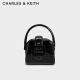 CHARLES&KEITH质感漆皮灯笼包包女包女士CK2-50160110 Black黑色 S