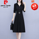 皮爾卡丹（pierre cardin）官方品牌 長(zhǎng)袖連衣裙女士裝春秋冬2022年新款大牌小個(gè)子氣質(zhì)時(shí)尚 常規(guī)黑色《今年流行氣質(zhì)洋氣高級(jí)感時(shí)髦顯瘦別致漂亮女 L (90-105斤)