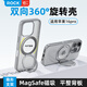 ROCK適用蘋(píng)果16 Pro手機殼iPhone16 Pro保護套Magsafe磁吸旋轉支架防摔全包鋁合金半透簡(jiǎn)約男女款灰色
