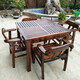 喵喵藤 碳化防腐木戶外桌椅組合庭院花園實(shí)木喝茶桌椅室外陽臺休閑桌椅 1桌4椅（定制100*100方桌）