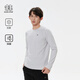 KOLON SPORT/可隆抓絨長(cháng)袖 男子秋冬戶(hù)外休閑衣保暖抗菌圓領(lǐng)T恤上衣 LHRT4WN123-LG 淺灰色 XL (180/100A)