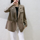 塔馳密司（TOUCH MISS）感西裝外套女新款復(fù)古時尚小個子休閑職業(yè)西服上衣 栗灰色 S