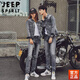 JEEP SPIRIT2025春秋新款情侶牛仔套裝男韓版修身時尚百搭夾克女潮流休閑外套 005煙灰色套男(上衣+褲子)簡約時 3XL