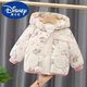 迪士尼女童棉服加絨加厚兒童小棉襖中小童女寶寶冬裝外套嬰兒棉衣冬 粉色 80