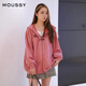 moussy 新品男友風貼布刺繡拉鏈外衣外套女028HAZ90-0871 090粉紅色 均碼 00020/F