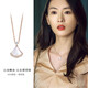 KLUCK老鳳凰金店款小白裙子滿鉆項(xiàng)鏈女925銀玫瑰金白貝母輕奢小眾鎖 (白貝母)帶鉆款扇形項(xiàng)鏈