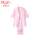 曼妮芬全棉西裝翻領(lǐng)家居服長(zhǎng)褲起居服女士舒適睡衣睡褲20310882 100 粉色 L 165