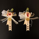 贊玥 結(jié)婚胸花 新郎新娘中式婚禮胸花父親母親胸花襟花婚慶喜慶用品 香檳茶包胸花1對(duì)（岳父/岳母）