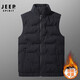 吉普JEEP 羽絨馬甲情侶款冬季加絨保暖馬夾背 TT2016 款黑色 2XL