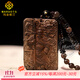 MARDOTG冰種黑曜石關(guān)公吊墜男士御龍關(guān)公護身符掛件 霸氣珠鏈款（可調節）