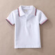 兒童白色T恤短袖男童女童夏季翻領(lǐng)POLO衫初高中生班服小學(xué)生校服 白色紅黑杠 短袖 150