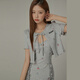 CHUU小櫻桃系帶外套女2025夏季新品時(shí)尚甜美減齡洋氣短款外搭上衣 淺花灰 均碼