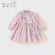 戴維貝拉女童連衣裙秋裝女寶寶漢服中國風(fēng)裙子網(wǎng)紗公主裙
