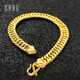 首愛(ài)黃金馬鞭手鏈足金999.9男女款老板鏈寬窄邊半實(shí)心七夕情人節禮物 9.5g（17cm）
