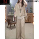 DAVEY MODE套裝女2025女士夏季衣服新款民族風(fēng)寬松顯瘦遮肚氣質(zhì)兩件套 卡其【倆件裝】 L :100-120斤