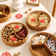 舍里手工仿藤編果籃水果籃子干果盤(pán)過(guò)年客廳茶幾家用分格零食筐子喬遷 圓形分格籃-三分格 1個(gè)