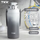 TKK 保溫杯大容量男女士316不銹鋼噸桶噸超大號戶(hù)外水杯便攜旅行杯壺 雪山白1300ml【吸管+直飲+背帶】