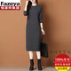 彩羊（Fazeya）恒源祥集團100%純羊毛打底連衣裙毛衣裙女秋冬款長裙子中長款過膝 大地灰 XL