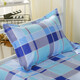 柳伊（Liuei）純棉單人枕套學(xué)生宿舍信封式成人家用加大枕頭套全棉一只裝枕芯套 藍綠格 純棉 48cmX74cm