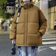 JEEP SPIRIT秋冬新款潮國潮寬松羽絨服男連帽加厚純色百搭學(xué)生面包大碼 棕色NZCA560-HK9989 XL -120-140斤