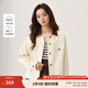 茵曼（INMAN）純棉撞色翻領(lǐng)外套女2025春秋新款休閑復古百搭工裝風(fēng)夾克上衣 米杏色 M