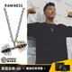 RAWNESS啞鈴項鏈「旋動杠鈴片」健身潮牌契健吊墜定制情侶飾品男生日禮物 35mm 男生佩戴(大號L)