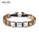 AWNL 荷魯斯之眼手鏈男輕奢時(shí)尚寶石手串送男友生日禮物 圖畫(huà)石 M碼(推薦手圍15-17CM)