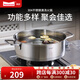 Momscook 不銹鋼火鍋 28cm 復底火鍋盆平底雙耳鍋具 304 電磁爐燃氣通用 JA2809餐廳鍋 28cm