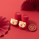 寶蓋兒嬰兒寶寶襪子新年紅襪秋冬季加厚防滑學(xué)步鞋襪新生兒滿月地板襪子 紅招財(cái)貓（1雙） S碼0-1歲