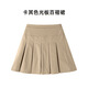 忻悅晴女童卡其藏青色百褶裙半身裙春秋夏款兒童短裙中小學(xué)生校服百褶裙 卡其色半松緊腰裙 120 cm